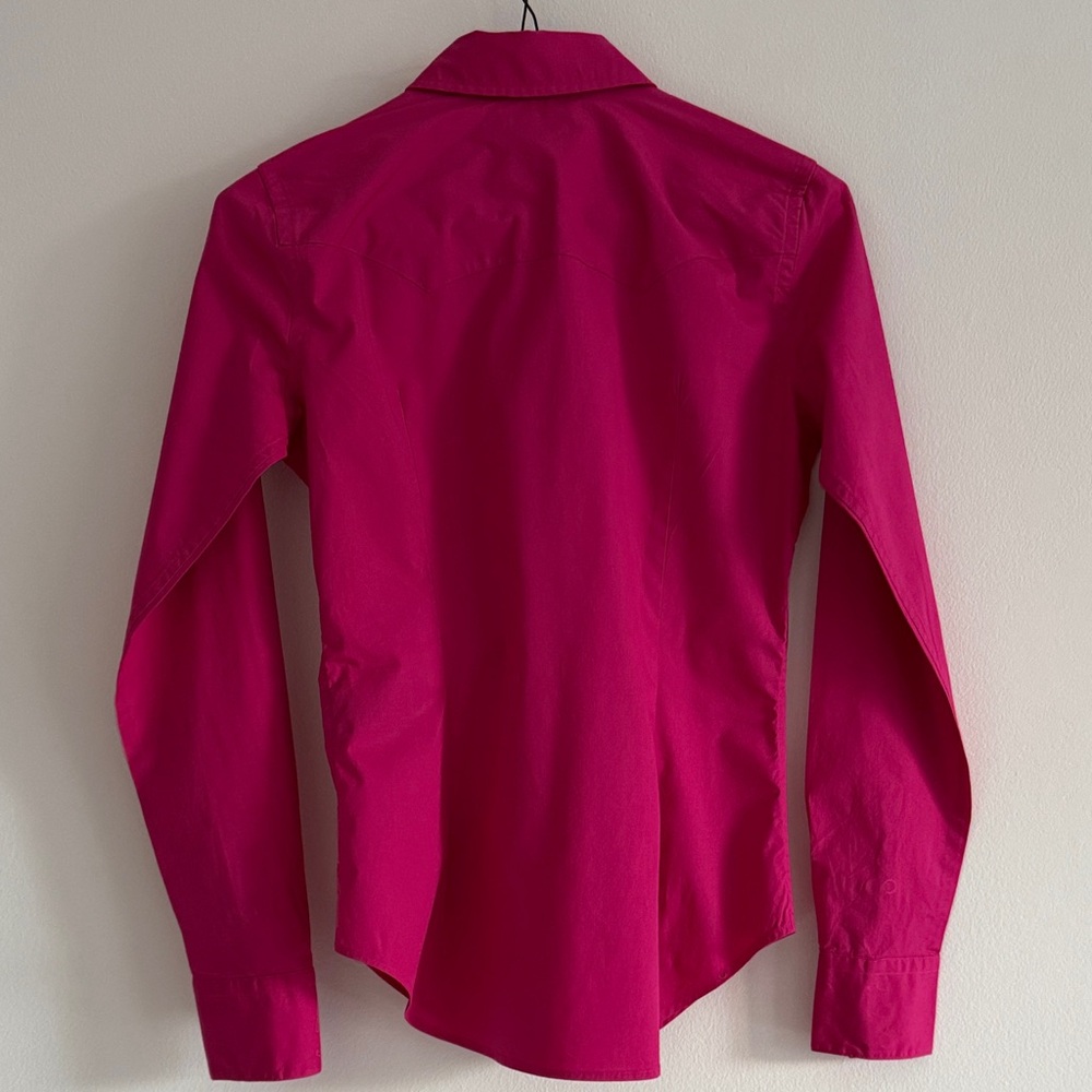 Ralph Lauren Women's Fuchsia Cotton Western Shirt, size 2 - Picture 2 of 7